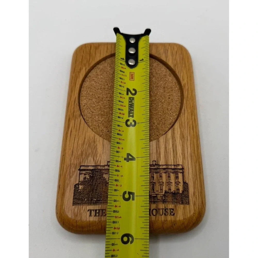 Vintage White House Mug & Wood‎ Cork Coaster Set Marble Look Souvenir
